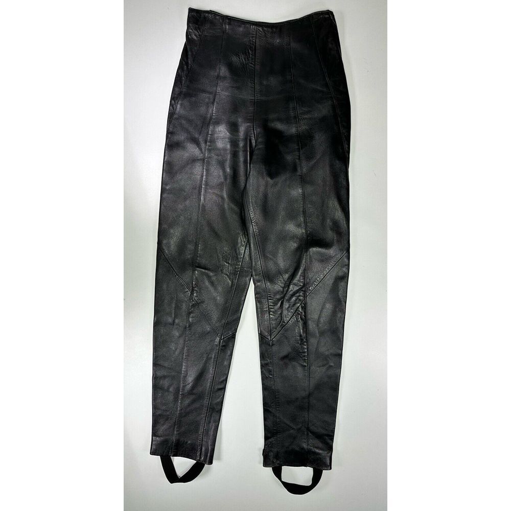 Vintage Wilson Leather Black Side Zip Pants With Stirups Womens‎ Size 4